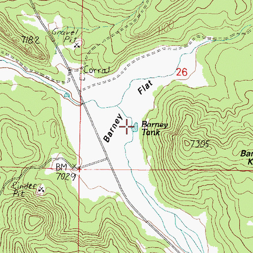 Topographic Map of Barney Tank, AZ