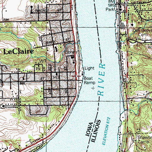 Topographic Map of Medic Emergency Ambulance Service, IA