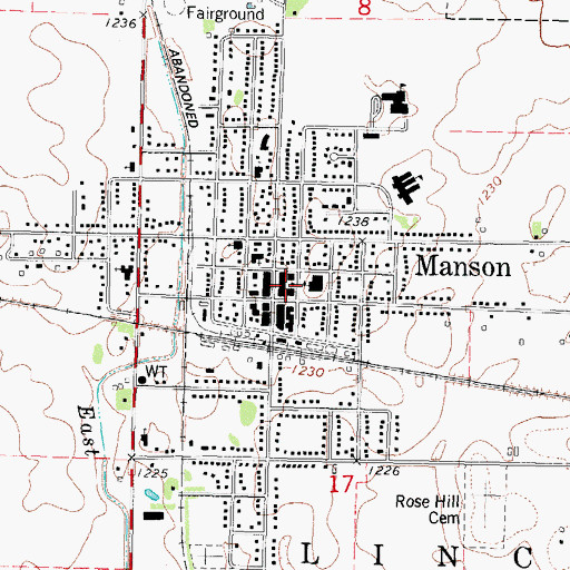 Topographic Map of Calhoun County Emergency Ambulance Service, IA