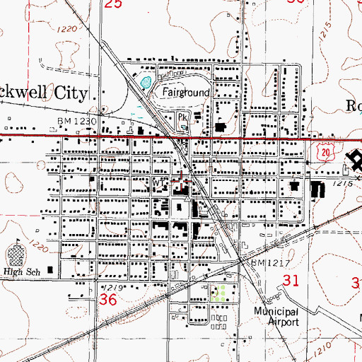 Topographic Map of Rockwell City Emergency Medical Services, IA