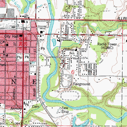 Topographic Map of Performance Emergency Ambulance Services, IA