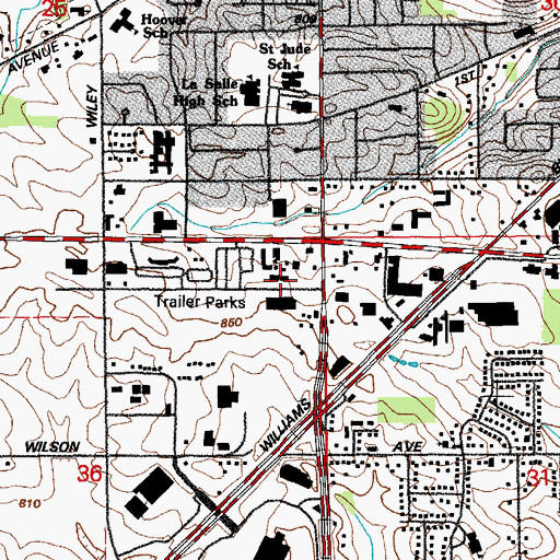 Topographic Map of Area Ambulance Service, IA