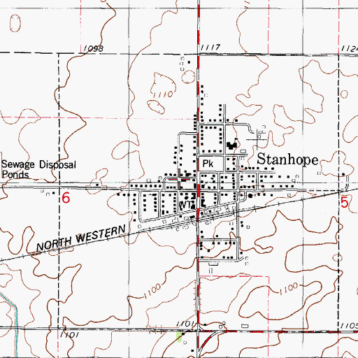 Topographic Map of Stanhope Fire and Rescue, IA