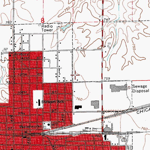 Topographic Map of Washington County Ambulance, IA