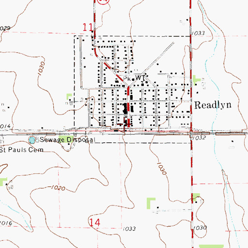 Topographic Map of Readlyn First Responders, IA