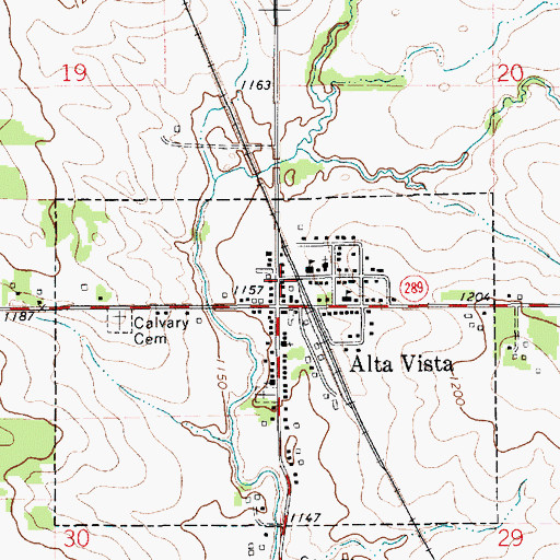 Topographic Map of Chickasaw Ambulance Service Alta Vista, IA