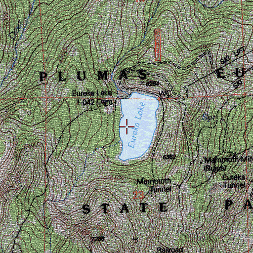 Topographic Map of Eureka Lake, CA