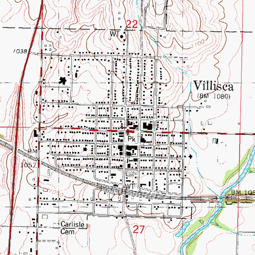 Topographic Map of Villisca Ambulance Service, IA