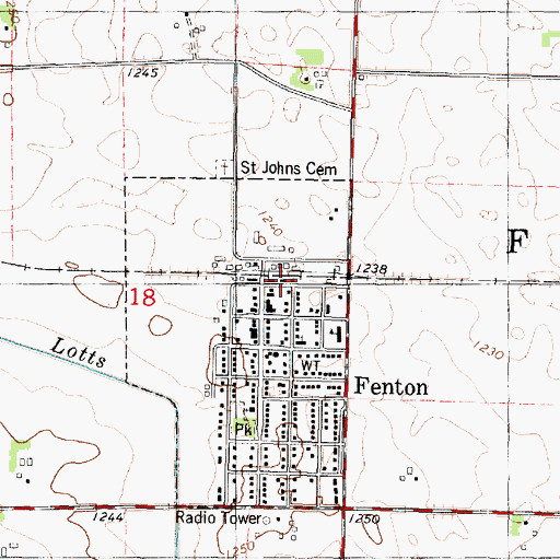 Topographic Map of Sentral Area Ambulance, IA