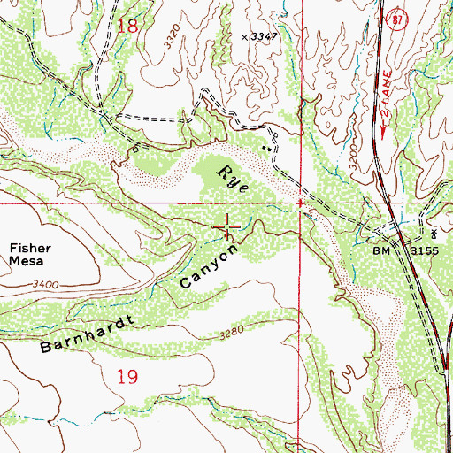 Topographic Map of Barnhardt Canyon, AZ