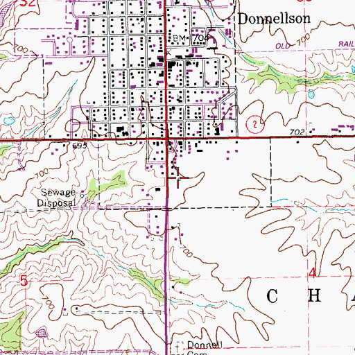 Topographic Map of Lee County Emergency Medical Services, IA