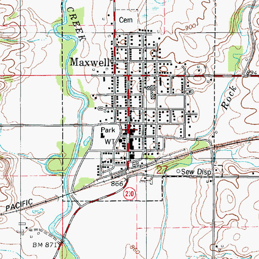 Topographic Map of Maxwell First Responders, IA