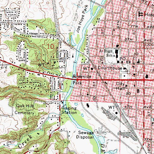 Topographic Map of Estherville Ambulance Service, IA