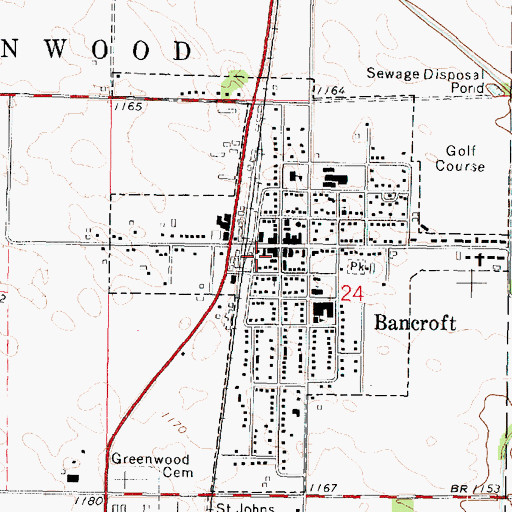 Topographic Map of Bancroft Ambulance Service, IA