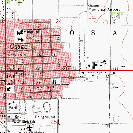 Topographic Map of Mitchell County Ambulance Service, IA