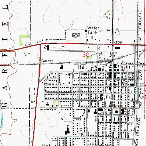 Topographic Map of Garner Volunteer Ambulance Service, IA