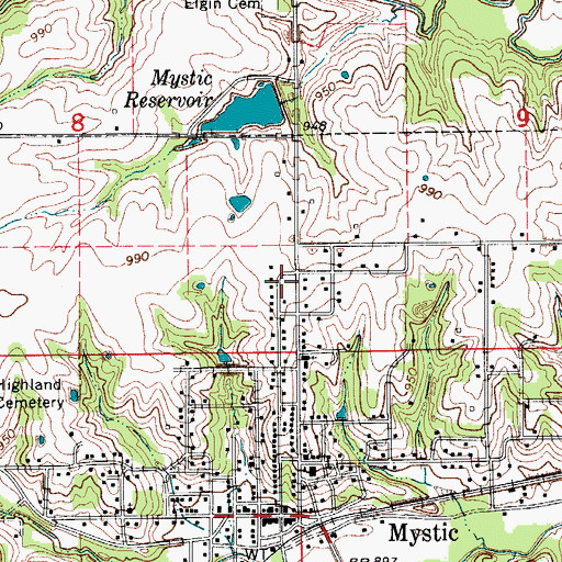 Topographic Map of Mystic First Responder, IA