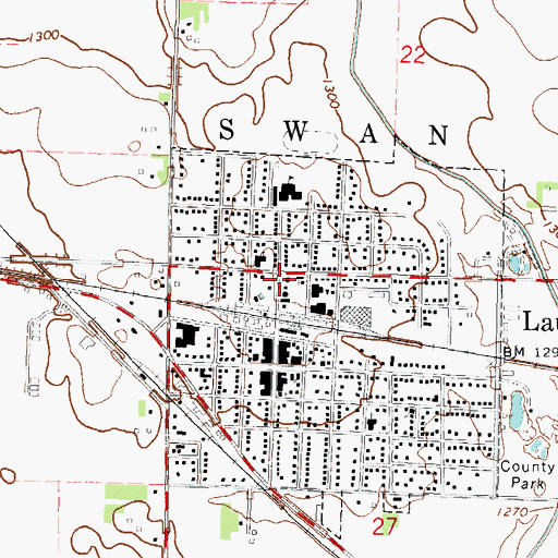 Topographic Map of Laurens Ambulance Service, IA