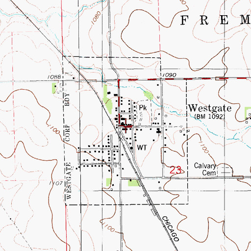 Topographic Map of Westgate First Responders, IA