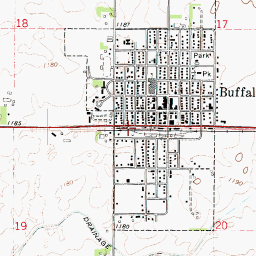 Topographic Map of Buffalo Center Volunteer Ambulance Service, IA
