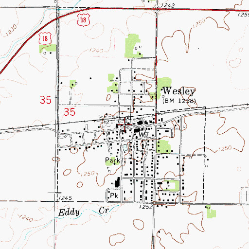 Topographic Map of Wesley First Responders, IA