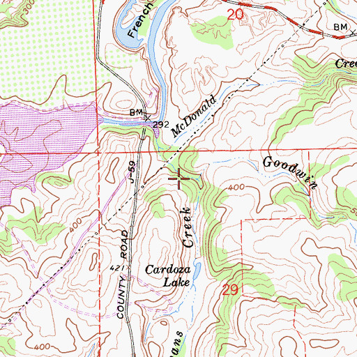 Topographic Map of Evans Creek, CA