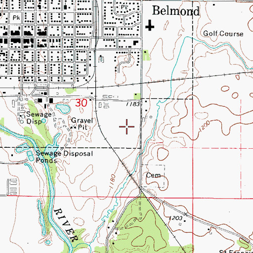 Topographic Map of Eaton Corporation - Belmond Emergency Medical Services, IA