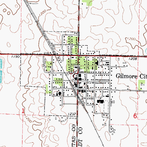 Topographic Map of Gilmore City Ambulance, IA