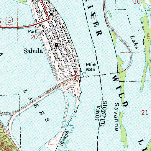 Topographic Map of Sabula Ambulance Service, IA