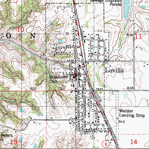 Topographic Map of Lovilia First Responders, IA