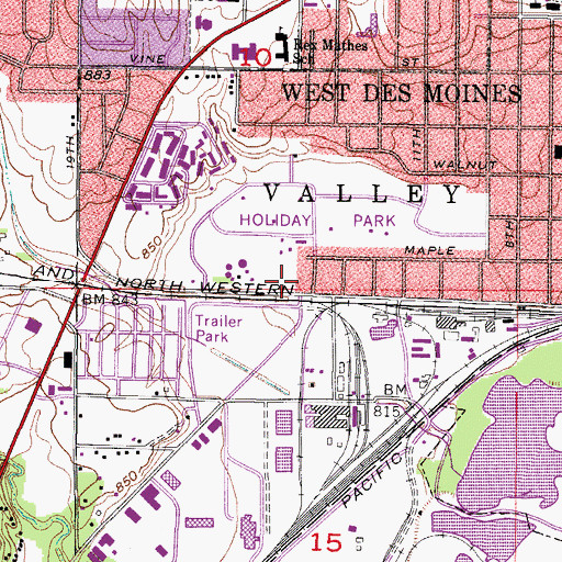 Topographic Map of City of West Des Moines Emergency Medical Services Station 17, IA