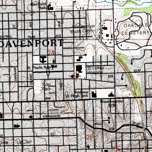 Topographic Map of Medic Emergency Medical Services Headquarters, IA