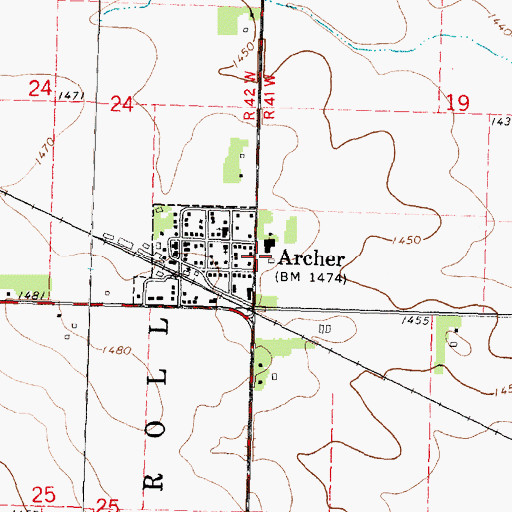 Topographic Map of Archer Ambulance Service, IA