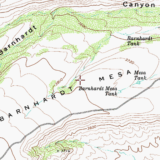 Topographic Map of Barnhardt Mesa, AZ
