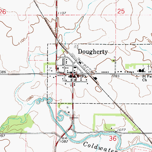 Topographic Map of Dougherty First Responders, IA