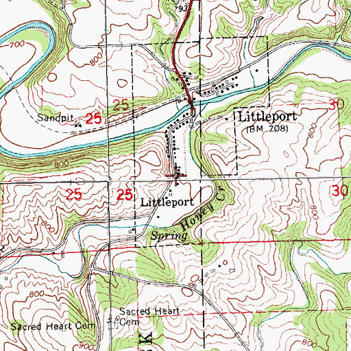 Topographic Map of Littleport First Respond Ambulance Service, IA