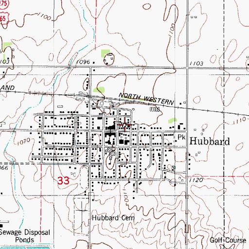 Topographic Map of Hubbard Ambulance Service, IA