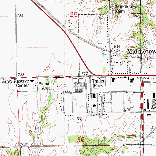 Topographic Map of General Dynamics Ordinance and Tactical Systems Ambulance, IA