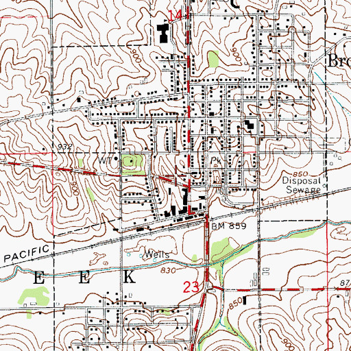 Topographic Map of East Poweshiek Ambulance Service, IA