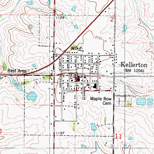 Topographic Map of Kellerton First Response Team, IA