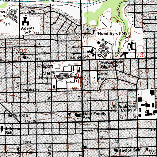 Topographic Map of Medic Emergency Medical Services Post 3, IA