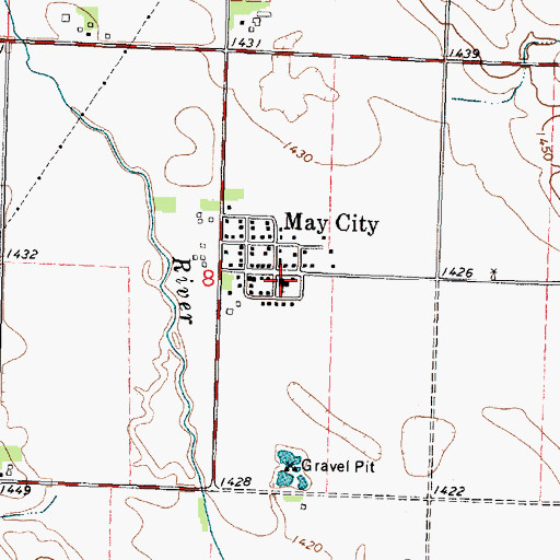 Topographic Map of May City Ambulance, IA