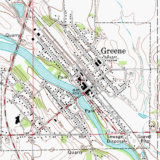Topographic Map of Greene Volunteer Ambulance Service, IA