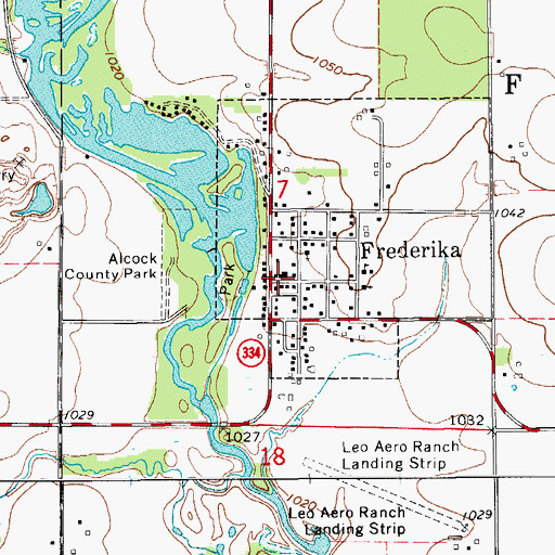 Topographic Map of Frederika First Responders, IA