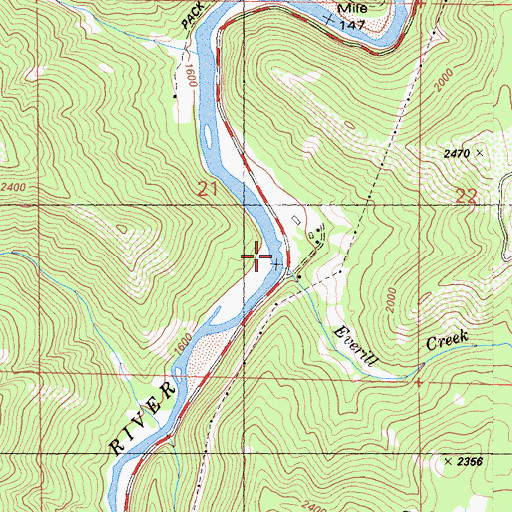 Topographic Map of Everill Creek, CA