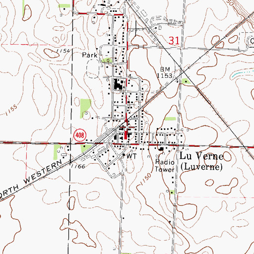 Topographic Map of Lu Verne First Responders, IA