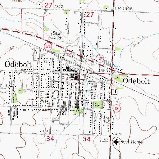 Topographic Map of Odebolt Ambulance Service, IA