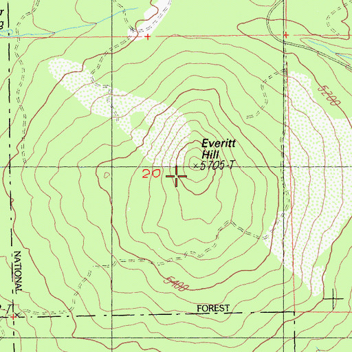 Topographic Map of Everitt Hill, CA