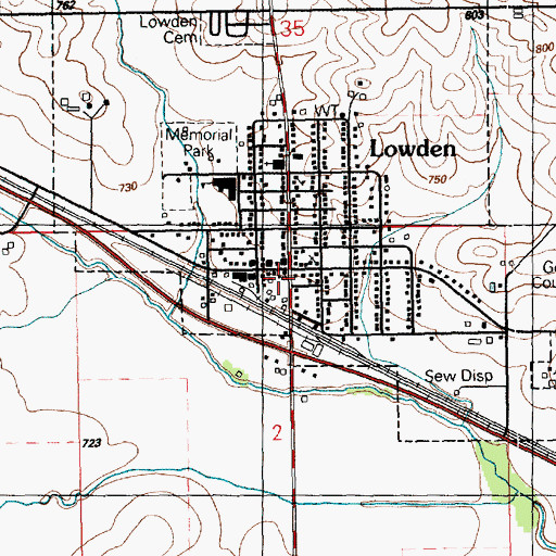 Topographic Map of Lowden Emergency Rescue, IA