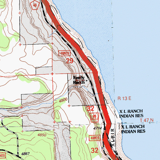Topographic Map of Everly Ranch, CA